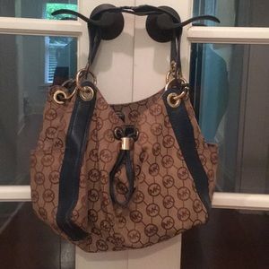 Michael Kors Signature Purse with Blue Straps